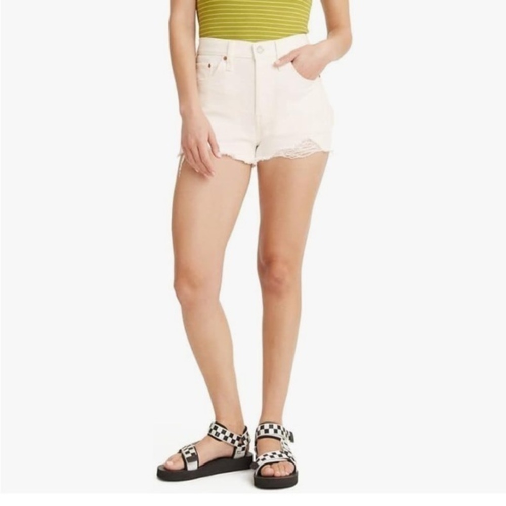Levi's Women's 501 Original Shorts Whiteboard white Denim Shorts- sz 33